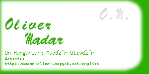 oliver madar business card